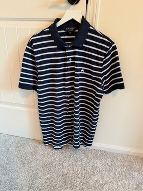 Brooks Brothers Navy & White Striped Polo Shirt